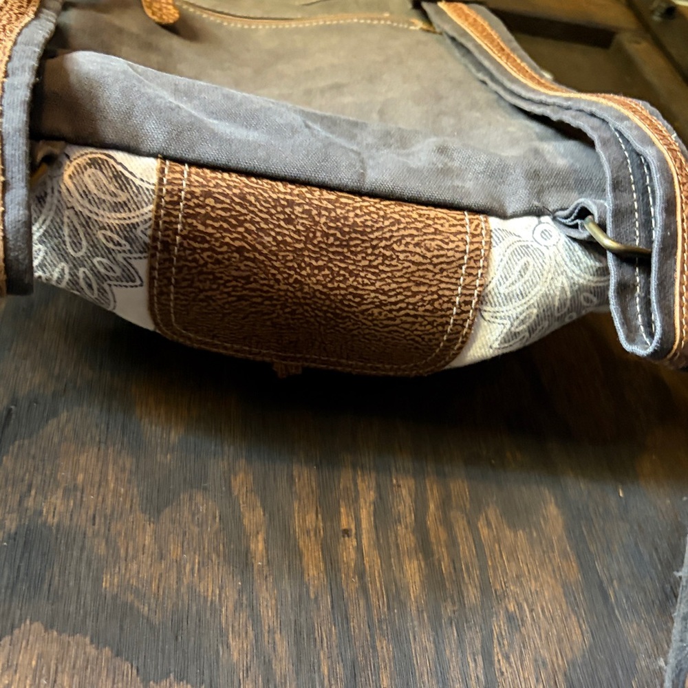 Myra Bag Brown and Cream Backpack - Picture 6 of 12